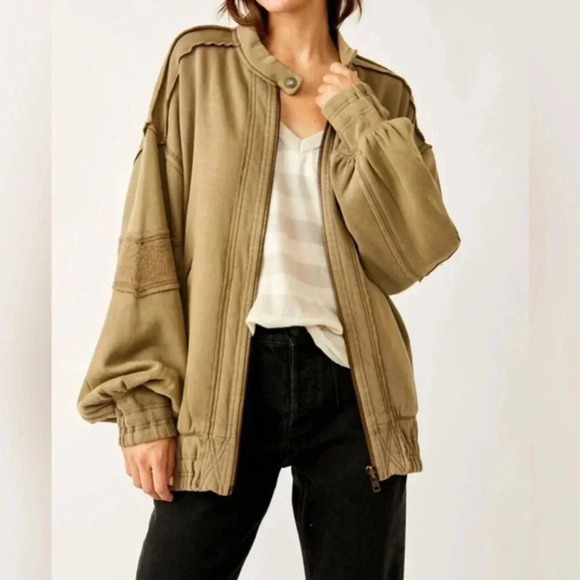 NEW Free People We the Free Lou Moto Zip Jacket Medium B2230 - Picture 1 of 6
